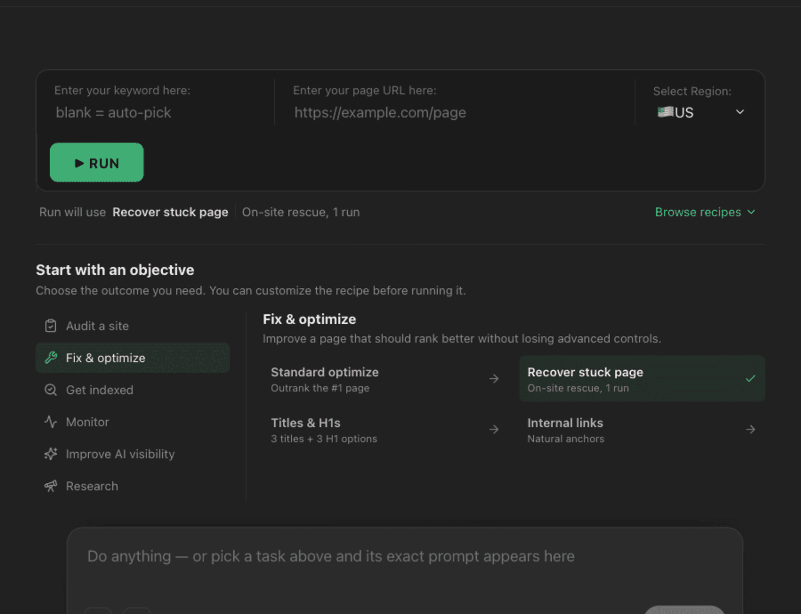 GEO SEO SuperApp desktop workspace